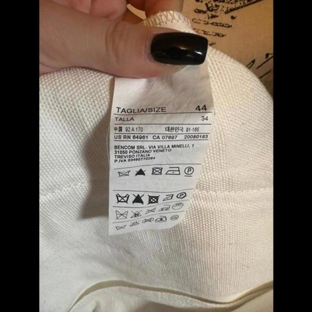 Stile Benetton White Linen Jacket - Size Small - Picture 3 of 3